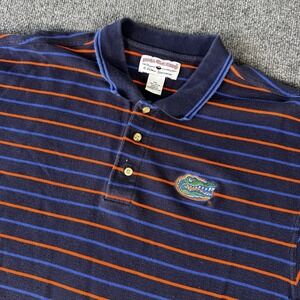 Vintage 90s Florida Gators Football Polo Shirt Boca Classics Striped Size XXL